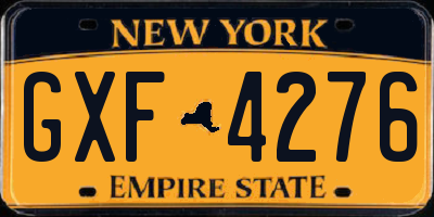 NY license plate GXF4276