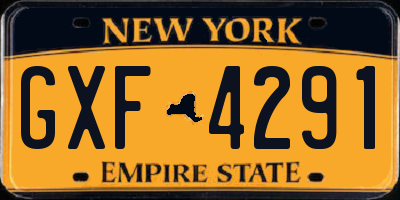 NY license plate GXF4291