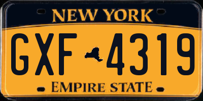 NY license plate GXF4319