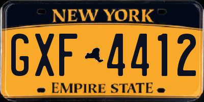 NY license plate GXF4412