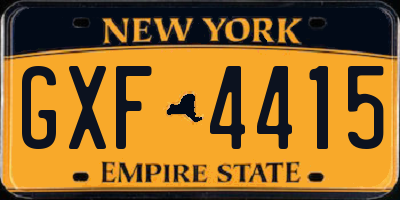 NY license plate GXF4415