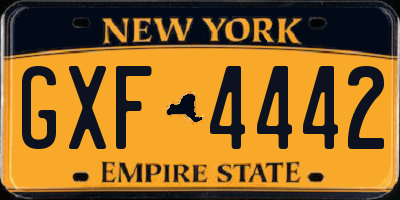 NY license plate GXF4442