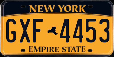NY license plate GXF4453