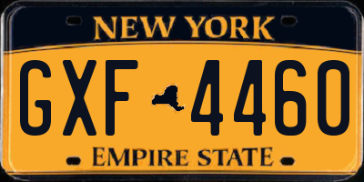 NY license plate GXF4460