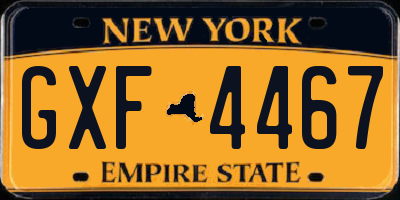 NY license plate GXF4467