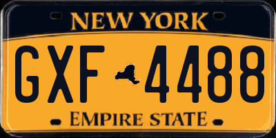 NY license plate GXF4488