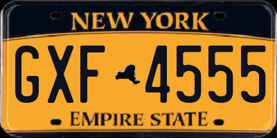 NY license plate GXF4555