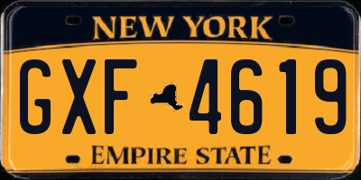 NY license plate GXF4619