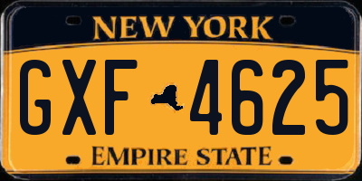 NY license plate GXF4625