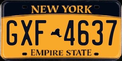 NY license plate GXF4637