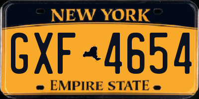 NY license plate GXF4654