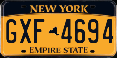 NY license plate GXF4694