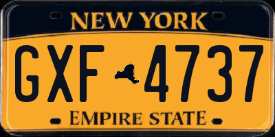 NY license plate GXF4737