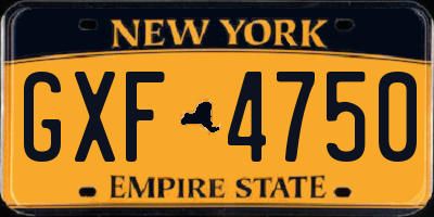 NY license plate GXF4750