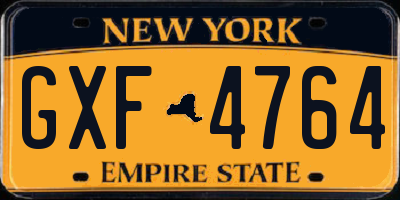 NY license plate GXF4764