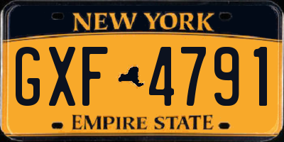 NY license plate GXF4791