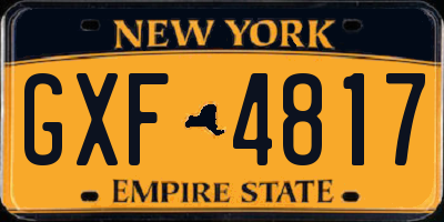 NY license plate GXF4817