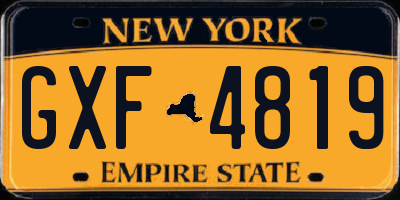 NY license plate GXF4819