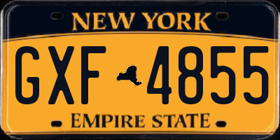 NY license plate GXF4855