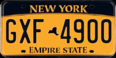 NY license plate GXF4900
