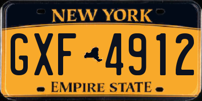 NY license plate GXF4912
