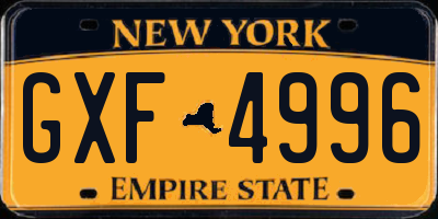 NY license plate GXF4996