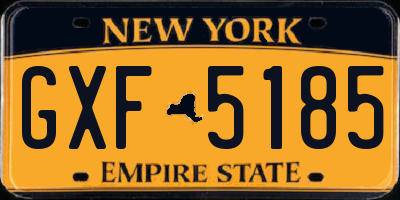 NY license plate GXF5185