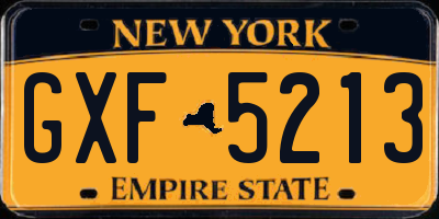 NY license plate GXF5213