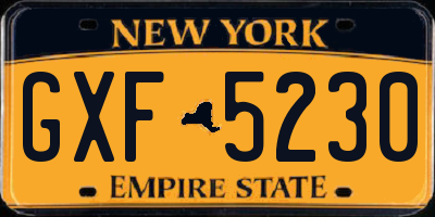 NY license plate GXF5230