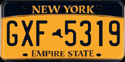 NY license plate GXF5319