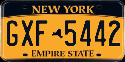 NY license plate GXF5442