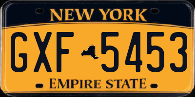 NY license plate GXF5453