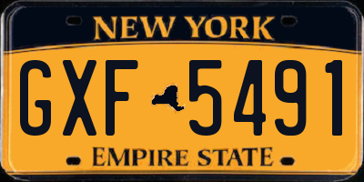 NY license plate GXF5491
