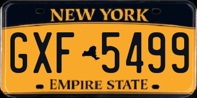 NY license plate GXF5499