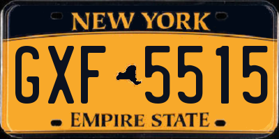 NY license plate GXF5515
