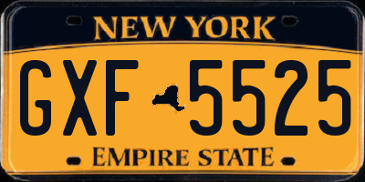 NY license plate GXF5525