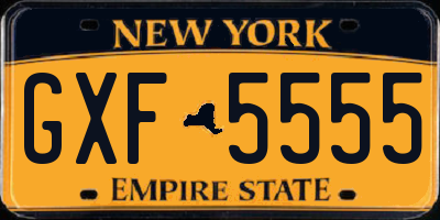 NY license plate GXF5555
