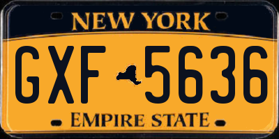 NY license plate GXF5636