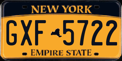 NY license plate GXF5722
