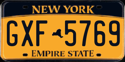 NY license plate GXF5769