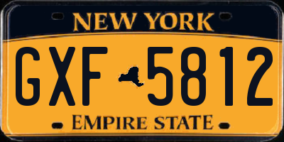 NY license plate GXF5812