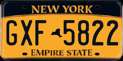 NY license plate GXF5822