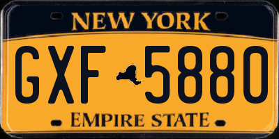 NY license plate GXF5880