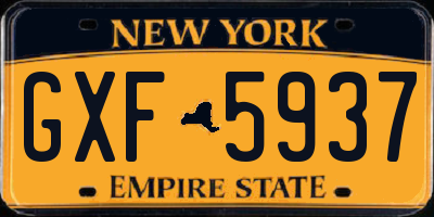 NY license plate GXF5937