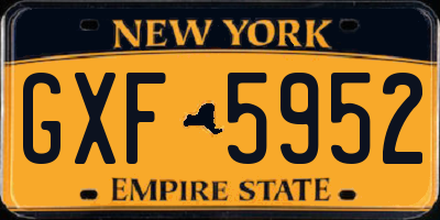 NY license plate GXF5952