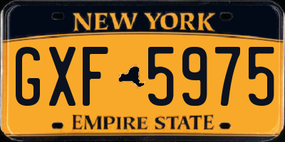 NY license plate GXF5975