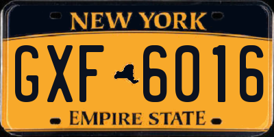 NY license plate GXF6016
