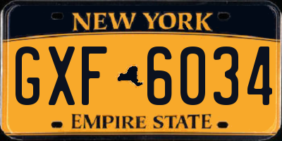 NY license plate GXF6034