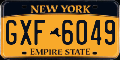 NY license plate GXF6049