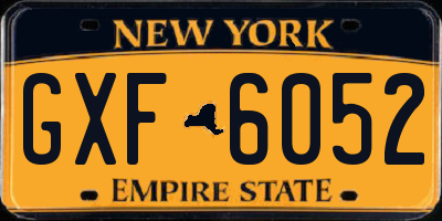NY license plate GXF6052